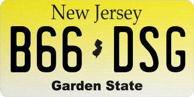 NJ license plate B66DSG