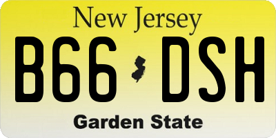 NJ license plate B66DSH