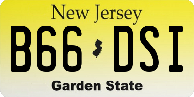 NJ license plate B66DSI