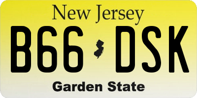 NJ license plate B66DSK
