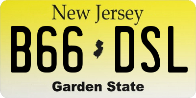 NJ license plate B66DSL