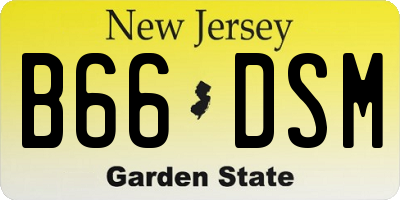 NJ license plate B66DSM