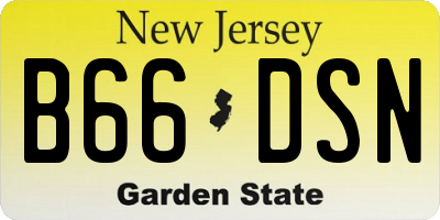 NJ license plate B66DSN