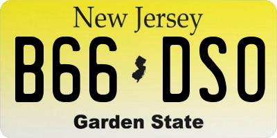 NJ license plate B66DSO