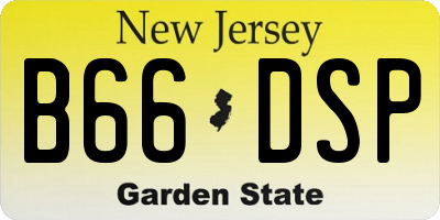 NJ license plate B66DSP