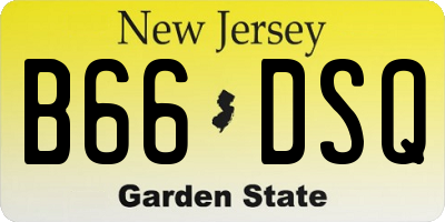 NJ license plate B66DSQ