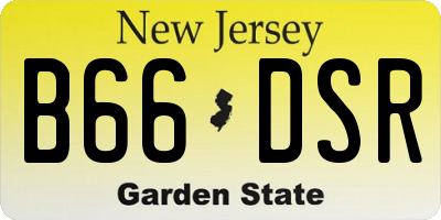 NJ license plate B66DSR
