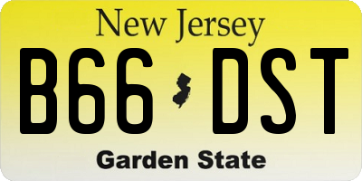 NJ license plate B66DST