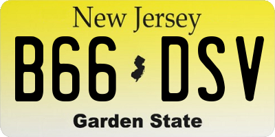 NJ license plate B66DSV
