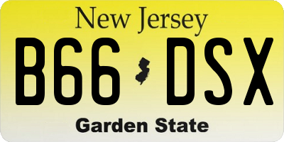 NJ license plate B66DSX