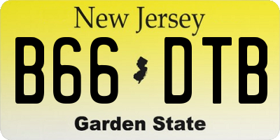NJ license plate B66DTB