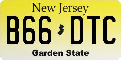 NJ license plate B66DTC