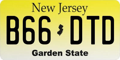 NJ license plate B66DTD