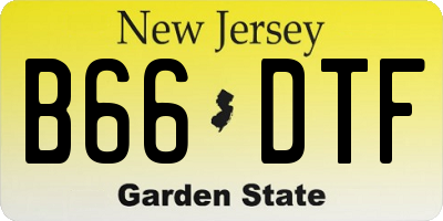 NJ license plate B66DTF