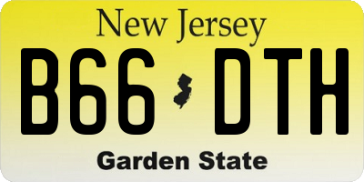 NJ license plate B66DTH