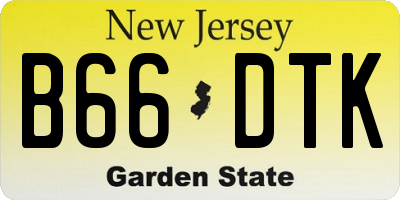 NJ license plate B66DTK