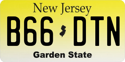 NJ license plate B66DTN