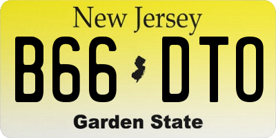 NJ license plate B66DTO