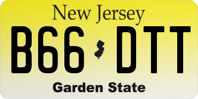 NJ license plate B66DTT