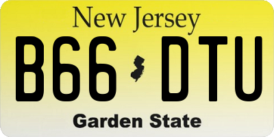NJ license plate B66DTU