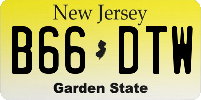 NJ license plate B66DTW