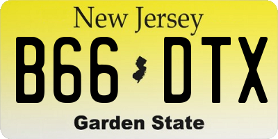 NJ license plate B66DTX