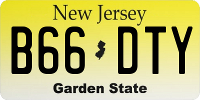 NJ license plate B66DTY