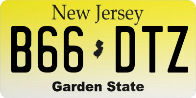NJ license plate B66DTZ