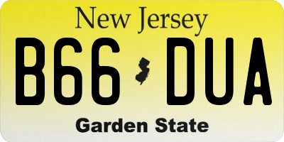NJ license plate B66DUA