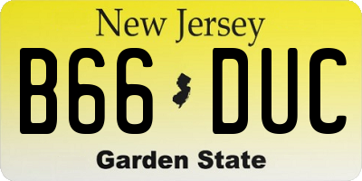 NJ license plate B66DUC