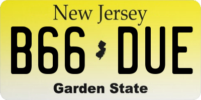 NJ license plate B66DUE