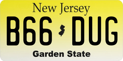 NJ license plate B66DUG