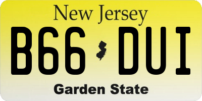 NJ license plate B66DUI
