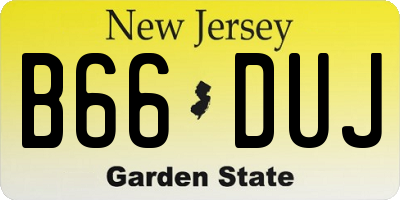 NJ license plate B66DUJ