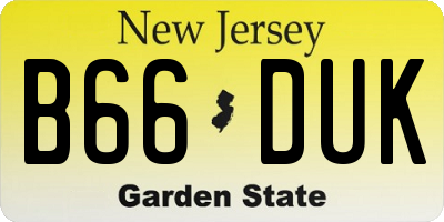 NJ license plate B66DUK