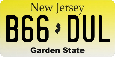 NJ license plate B66DUL