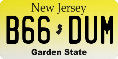 NJ license plate B66DUM