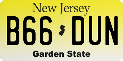 NJ license plate B66DUN