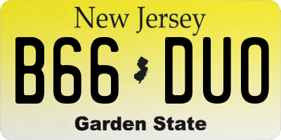 NJ license plate B66DUO