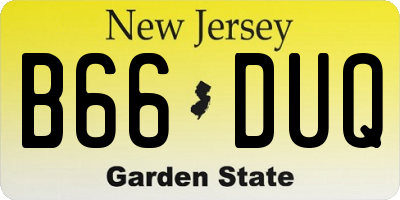 NJ license plate B66DUQ