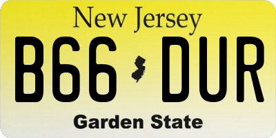 NJ license plate B66DUR