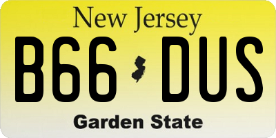 NJ license plate B66DUS