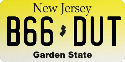 NJ license plate B66DUT
