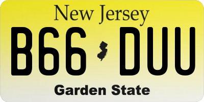 NJ license plate B66DUU