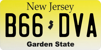 NJ license plate B66DVA