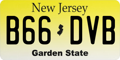 NJ license plate B66DVB