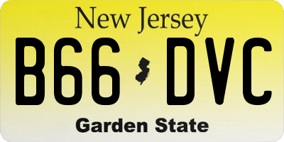 NJ license plate B66DVC