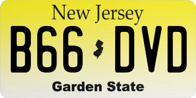 NJ license plate B66DVD