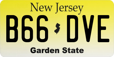 NJ license plate B66DVE