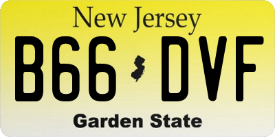 NJ license plate B66DVF